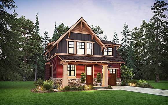 Cottage, Craftsman House Plan 81374 with 3 Beds, 3 Baths, 1 Car Garage Elevation