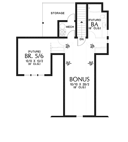 Farmhouse House Plan 81375 with 6 Beds, 5 Baths, 3 Car Garage Second Level Plan