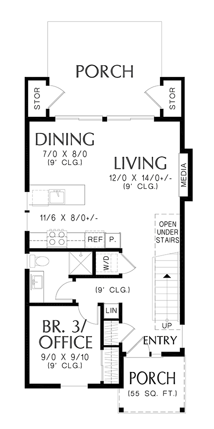 Cottage, Farmhouse, New American House Plan 81385 with 3 Beds, 3 Baths First Level Plan