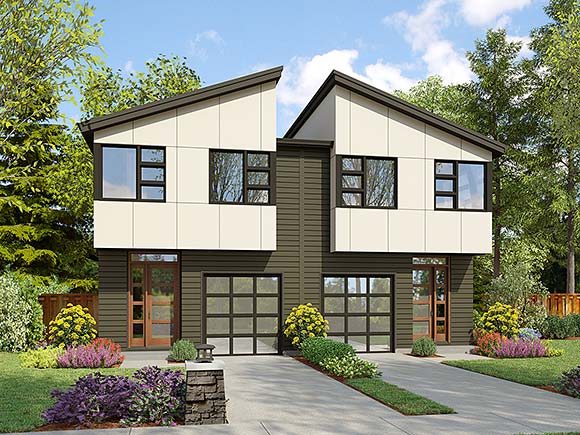 Contemporary, Modern Multi-Family Plan 81387 with 6 Beds, 6 Baths, 2 Car Garage Elevation