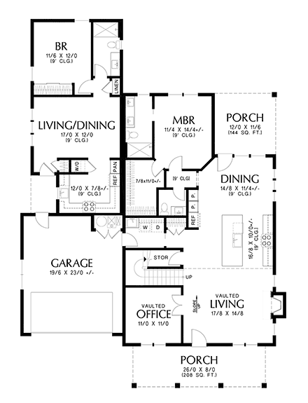 Cape Cod, Cottage, Country, Farmhouse House Plan 81388 with 4 Beds, 4 Baths, 2 Car Garage First Level Plan