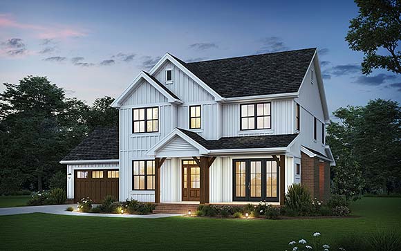 Country, Farmhouse House Plan 81390 with 5 Beds, 3 Baths, 2 Car Garage Elevation