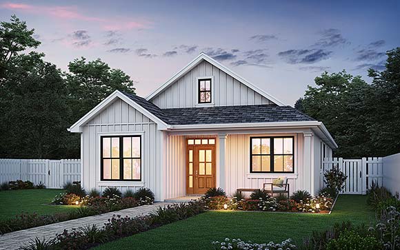 Cottage, Farmhouse, Ranch House Plan 81394 with 3 Beds, 2 Baths, 1 Car Garage Elevation