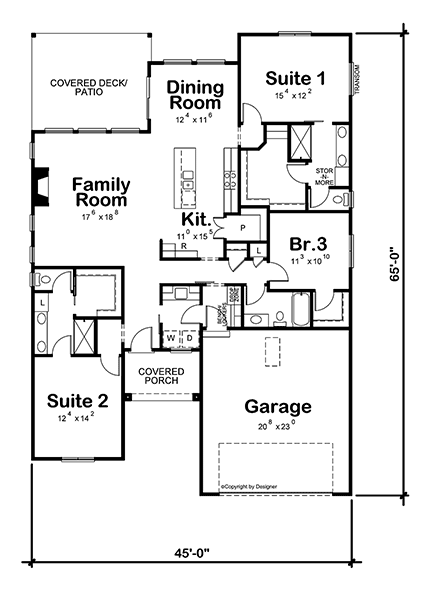 House Plan 81401 - Modern Style with 1872 Sq Ft, 3 Bed, 3 Bath