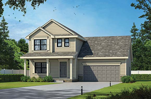 Traditional House Plan 81404 with 3 Beds, 3 Baths, 2 Car Garage Elevation