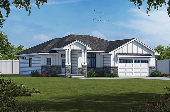 Farmhouse House Plan 81419 with 2 Beds, 3 Baths, 2 Car Garage Elevation