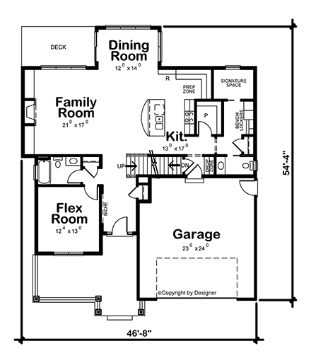 Bungalow, Craftsman House Plan 81436 with 3 Beds, 4 Baths, 2 Car Garage First Level Plan