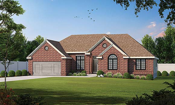 Traditional House Plan 81440 with 2 Beds, 2 Baths, 3 Car Garage Elevation