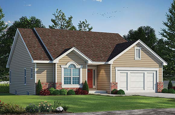 Traditional House Plan 81441 with 3 Beds, 3 Baths, 2 Car Garage Elevation