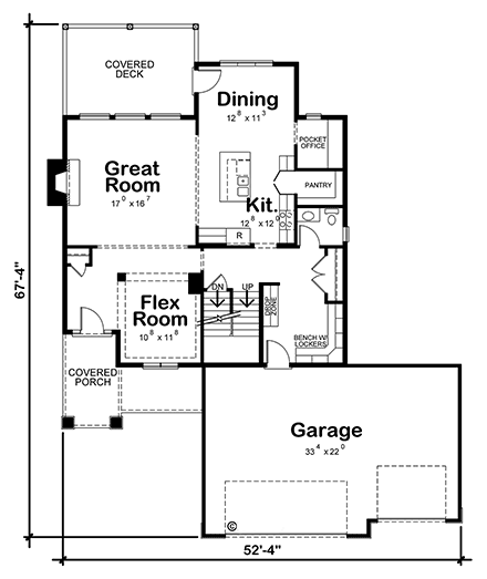 Traditional House Plan 81444 with 5 Beds, 4 Baths, 3 Car Garage First Level Plan