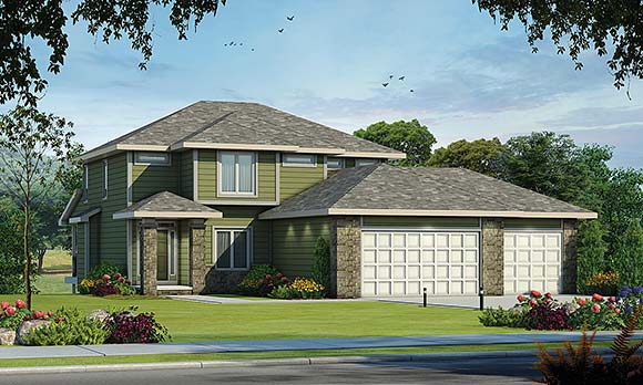 Traditional House Plan 81444 with 5 Beds, 4 Baths, 3 Car Garage Elevation