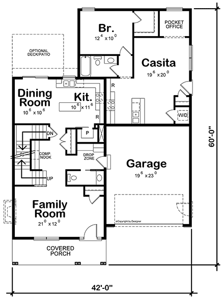 Traditional House Plan 81452 with 4 Beds, 4 Baths, 2 Car Garage First Level Plan