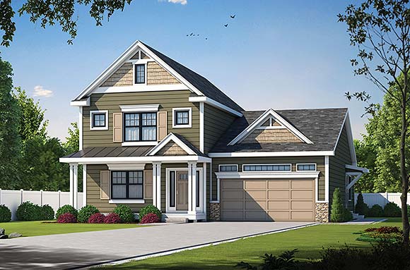 Traditional House Plan 81452 with 4 Beds, 4 Baths, 2 Car Garage Elevation
