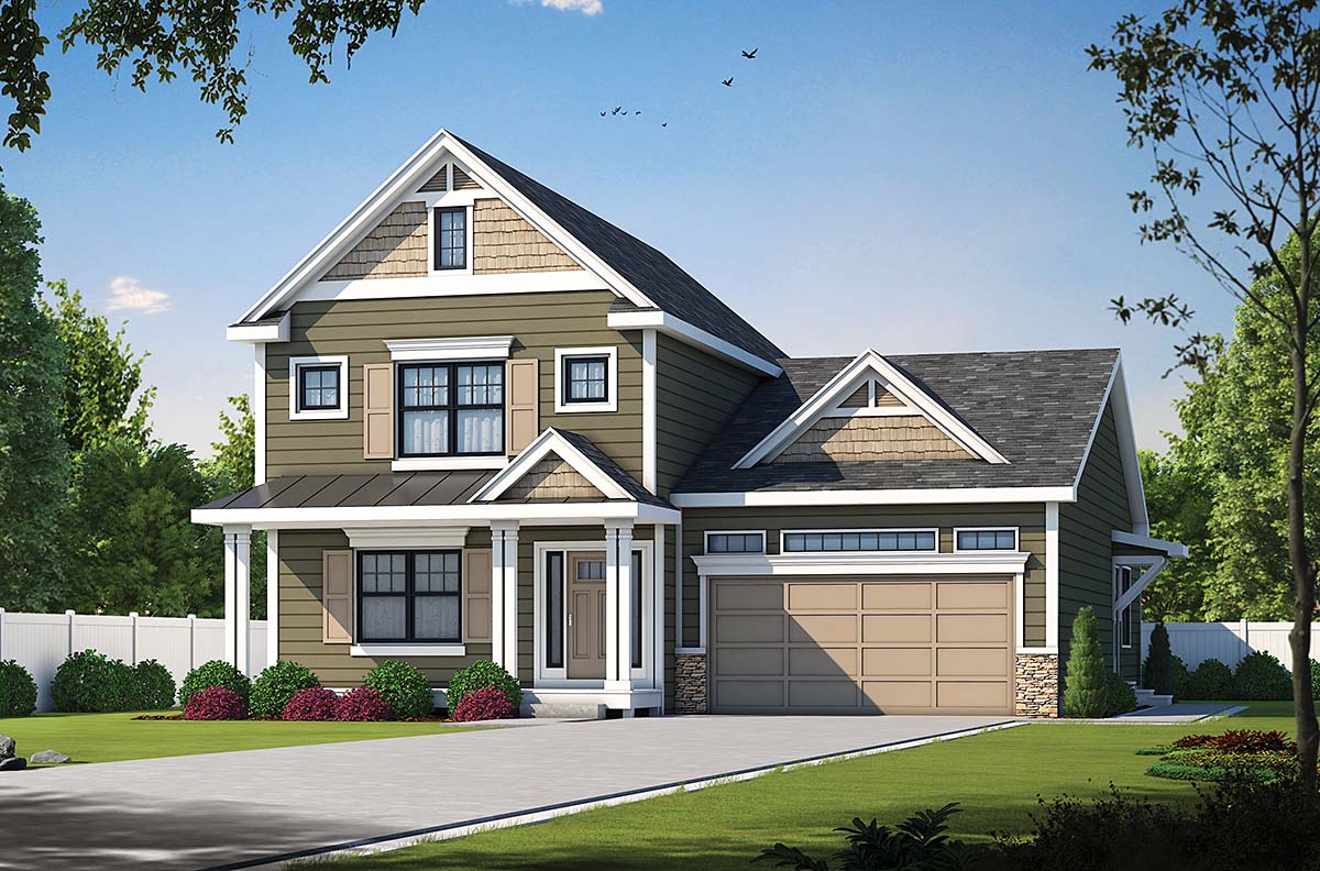 Traditional House Plan 81452 with 4 Beds, 4 Baths, 2 Car Garage Elevation