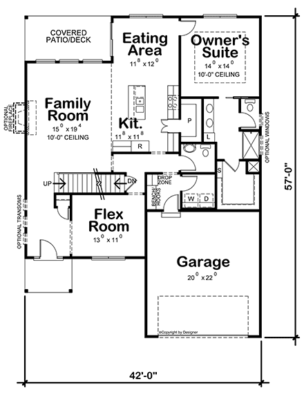 Traditional House Plan 81453 with 4 Beds, 3 Baths, 2 Car Garage First Level Plan