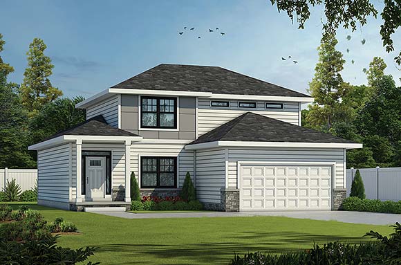 Traditional House Plan 81453 with 4 Beds, 3 Baths, 2 Car Garage Elevation