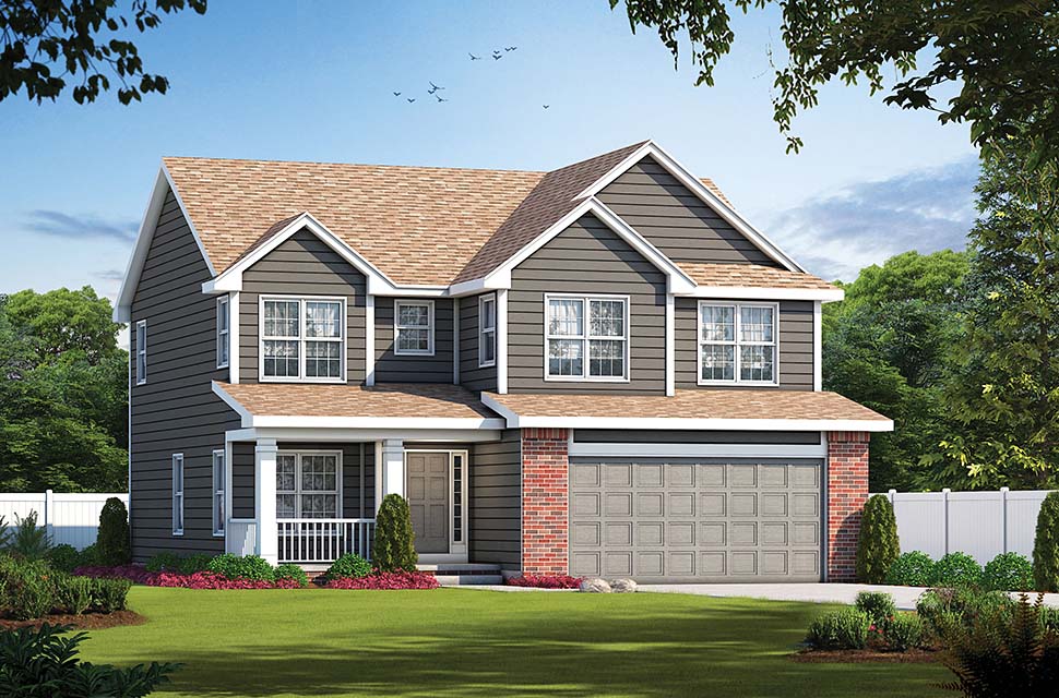 Craftsman Plan with 2610 Sq. Ft., 4 Bedrooms, 3 Bathrooms, 2 Car Garage Picture 4