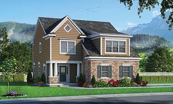 Traditional House Plan 81458 with 4 Beds, 3 Baths, 2 Car Garage Elevation