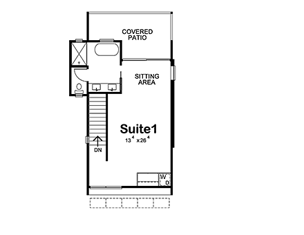 Modern House Plan 81470 with 1 Beds, 2 Baths Second Level Plan