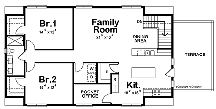 Barndominium, Country Garage-Living Plan 81488 with 2 Beds, 1 Baths, 4 Car Garage Second Level Plan