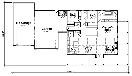 Barndominium House Plan 81489 with 3 Beds, 3 Baths, 3 Car Garage First Level Plan