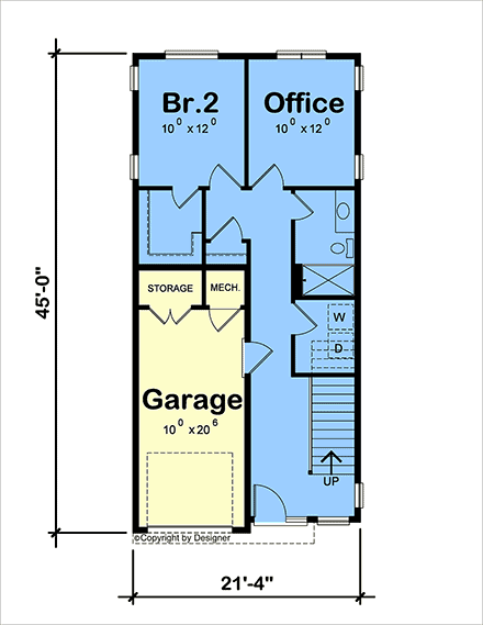 Contemporary, Modern House Plan 81498 with 2 Beds, 3 Baths, 1 Car Garage First Level Plan
