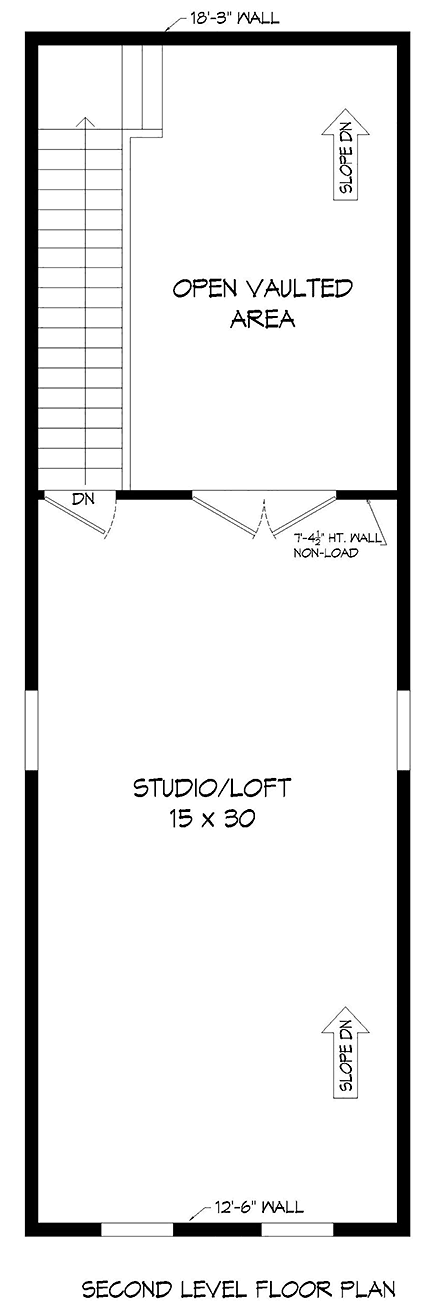 Contemporary, Modern 2 Car Garage Plan 81502 Second Level Plan