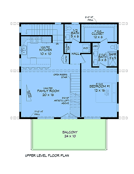 Coastal, Contemporary, Modern Garage-Living Plan 81504 with 2 Beds, 3 Baths, 2 Car Garage Second Level Plan