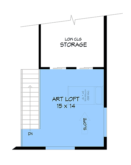Coastal, Contemporary, Modern Garage-Living Plan 81504 with 2 Beds, 3 Baths, 2 Car Garage Third Level Plan