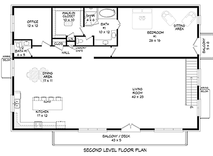 Garage-Living Plan 81512 - Contemporary Style with 3898 Sq Ft, 2 ...
