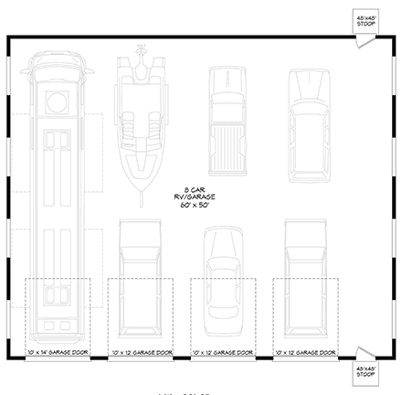 8 Car Garage Plan 81518 First Level Plan