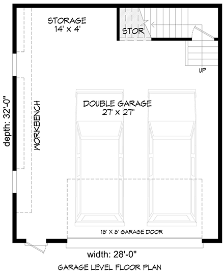 Traditional Garage-Living Plan 81520, 2 Car Garage First Level Plan
