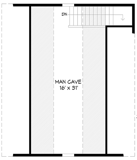 Traditional Garage-Living Plan 81520, 2 Car Garage Second Level Plan