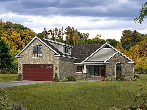 Contemporary, Country, Traditional House Plan 81523 with 3 Beds, 2 Baths, 2 Car Garage Elevation