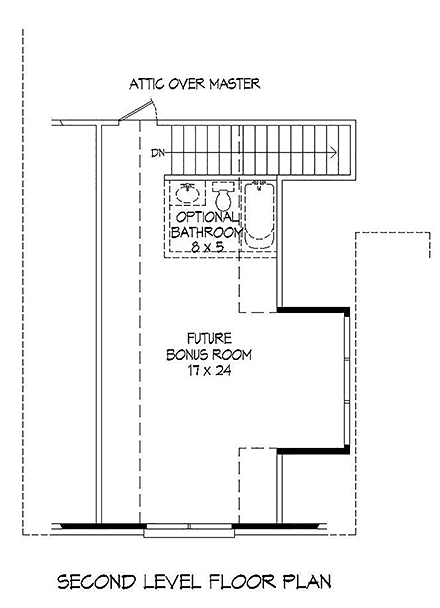 Country, Traditional House Plan 81524 with 3 Beds, 2 Baths, 2 Car Garage Second Level Plan