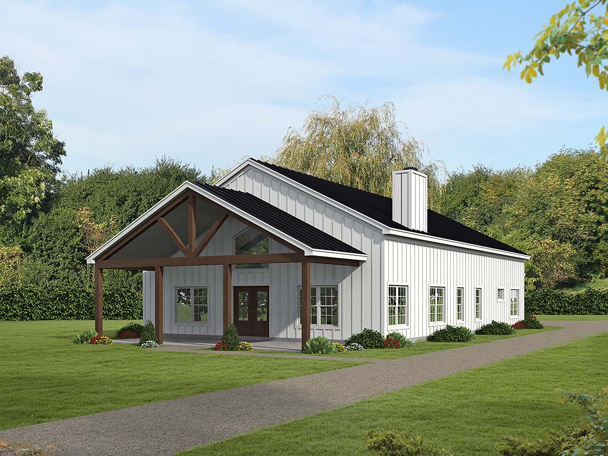 Contemporary, Country, Traditional Plan with 2896 Sq. Ft., 4 Bedrooms, 3 Bathrooms, 3 Car Garage Elevation