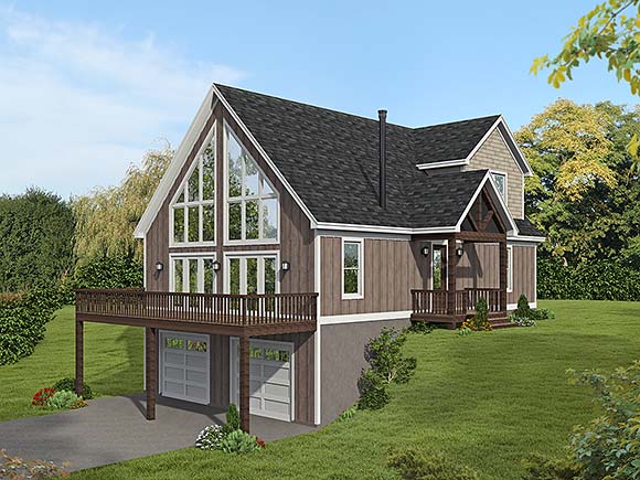 Bungalow, Cabin, Country, Craftsman, Farmhouse, Prairie, Traditional House Plan 81534 with 3 Beds, 2 Baths, 3 Car Garage Elevation