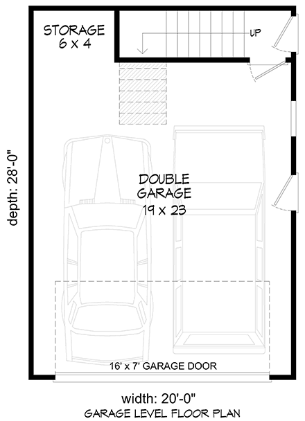 Contemporary 2 Car Garage Plan 81537 First Level Plan