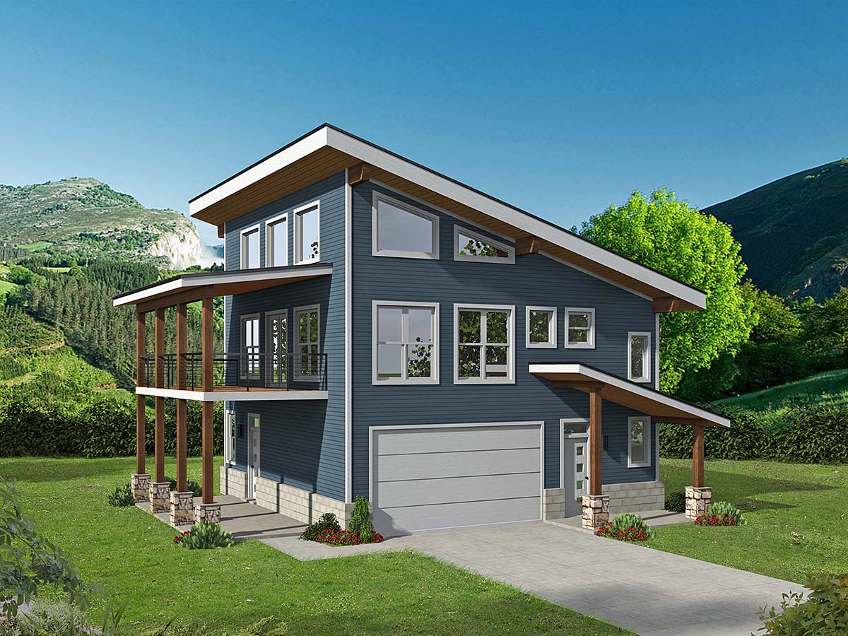 House Plan 81541 - Contemporary Style with 1792 Sq Ft, 3 Bed, 2 B