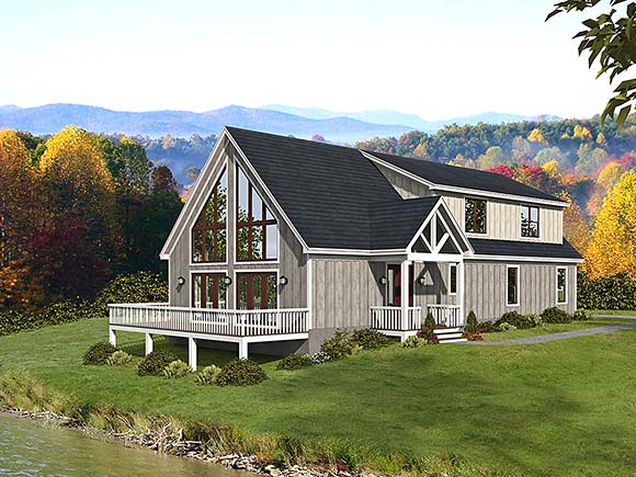 Cabin, Country, Prairie, Ranch, Traditional House Plan 81550 with 3 Beds, 3 Baths, 2 Car Garage Elevation