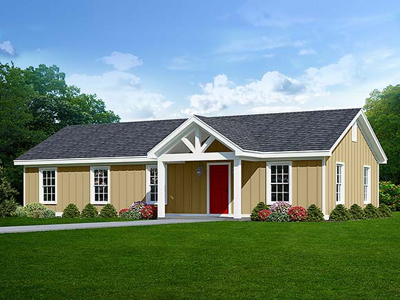 Country, Farmhouse, Ranch, Traditional House Plan 81554 Elevation