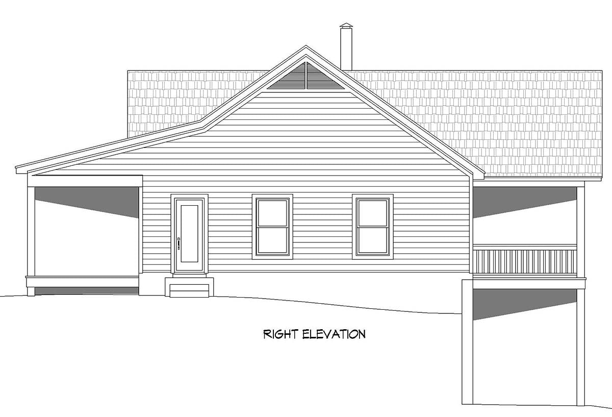 Country, Farmhouse, Ranch, Traditional Plan with 1740 Sq. Ft., 2 Bedrooms, 2 Bathrooms, 1 Car Garage Picture 2