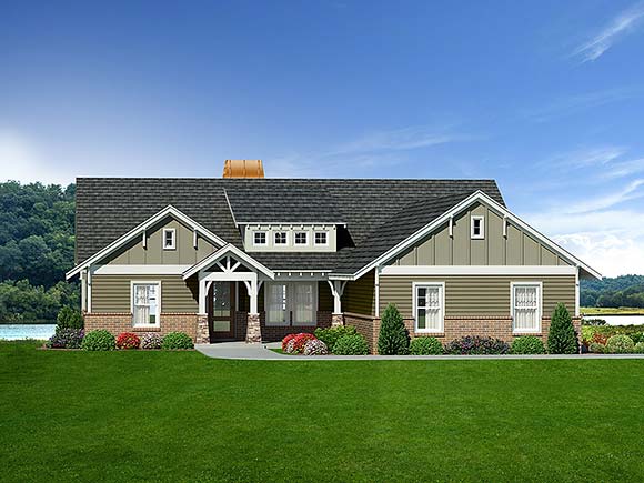 Cottage, Country, Farmhouse, Ranch House Plan 81559 with 3 Beds, 3 Baths, 2 Car Garage Elevation