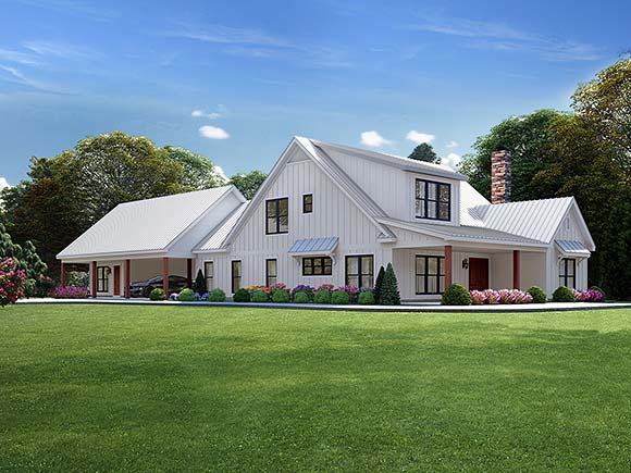 Country House Plan 81563 with 5 Beds, 4 Baths, 2 Car Garage Elevation