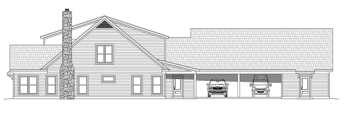 Country Plan with 3250 Sq. Ft., 5 Bedrooms, 4 Bathrooms, 2 Car Garage Picture 2