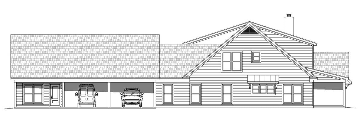 Country Plan with 3250 Sq. Ft., 5 Bedrooms, 4 Bathrooms, 2 Car Garage Picture 3