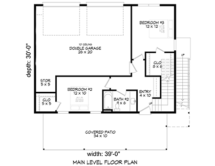 Coastal, Contemporary, Modern Garage-Living Plan 81588 with 3 Beds, 2 Baths, 2 Car Garage First Level Plan