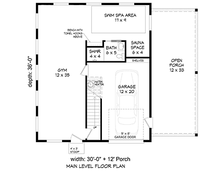 Country, Farmhouse, Traditional Garage-Living Plan 81589, 1 Car Garage First Level Plan