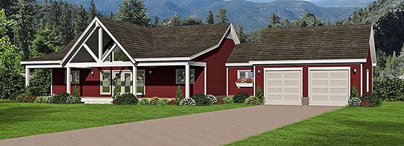 Country, Farmhouse, Traditional House Plan 81595 with 3 Beds, 3 Baths, 2 Car Garage Elevation