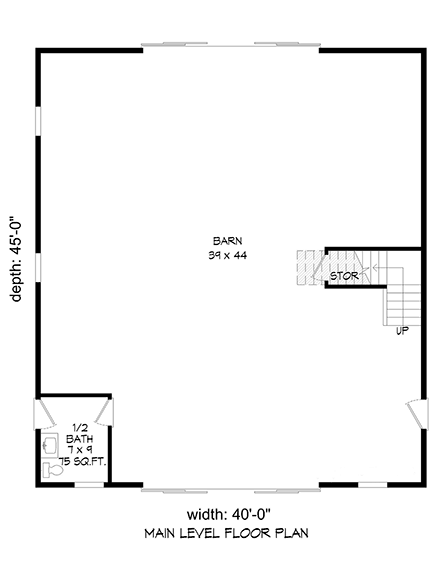 Barndominium, Country, Farmhouse, Ranch 0 Car Garage Plan 81598 First Level Plan